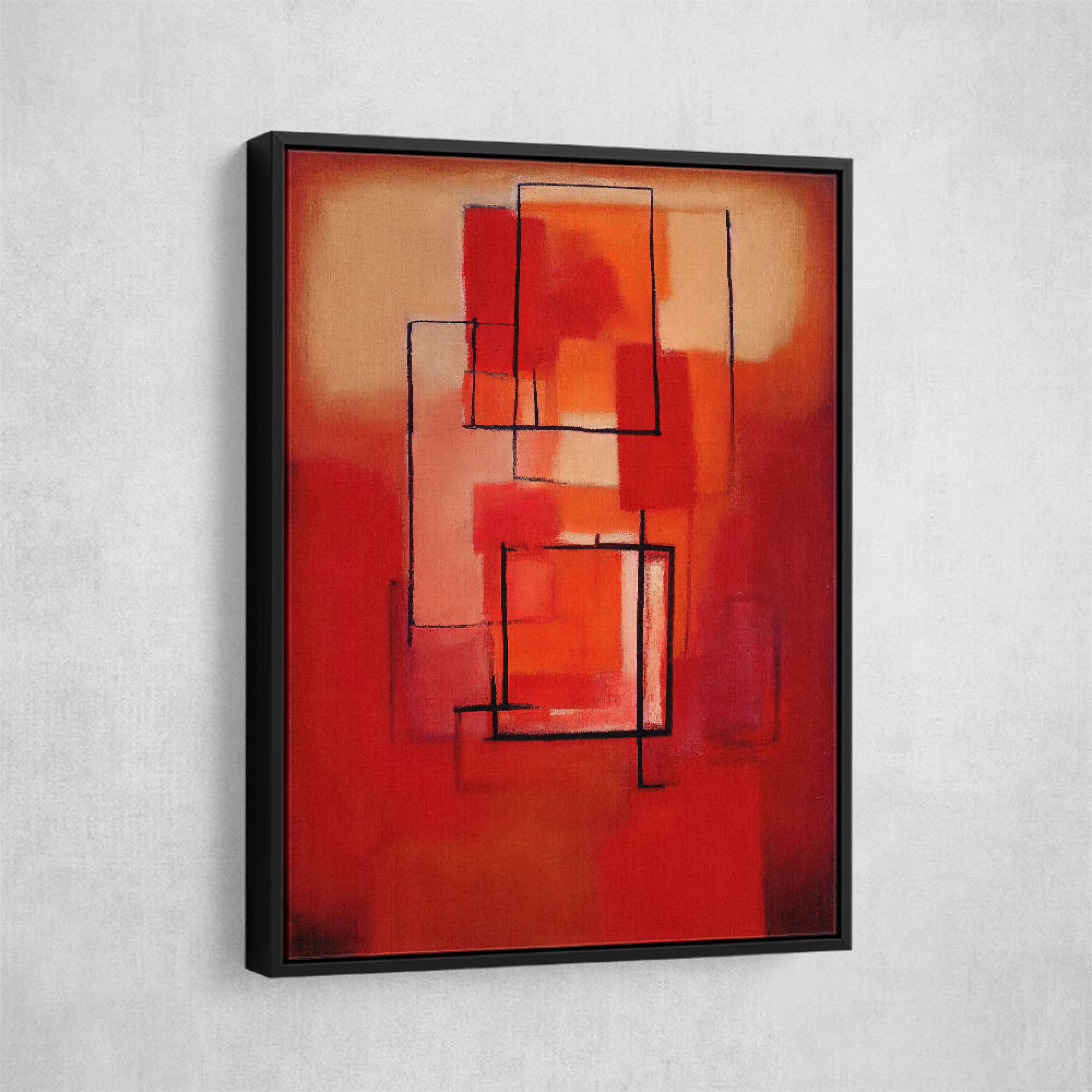 Red Abstract Squares In Rothko Style 2 Wall Art